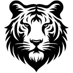 Portrait silhouette of a combination of a lion and a tiger