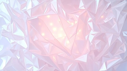 Glowing Crystal Facets: A Pastel Abstract Artwork