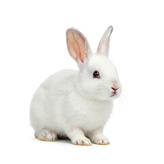 Obraz premium white rabbit on white background