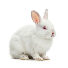 white rabbit on white background