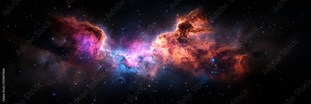 Aufkleber celestial elegance digital nebula visualization for atmospheric design - cosmic formation art in tec
