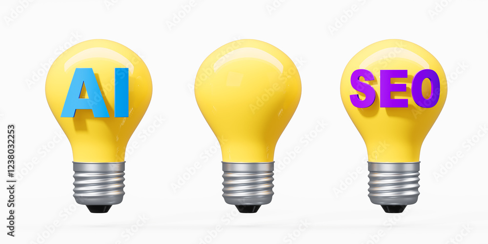 Poster yellow lightbulbs with 
