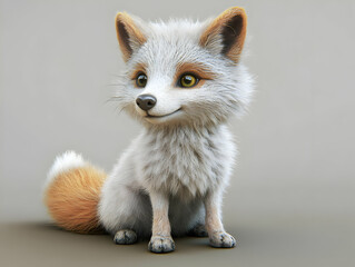 Obraz premium Adorable Fox Sitting Pretty in 3D