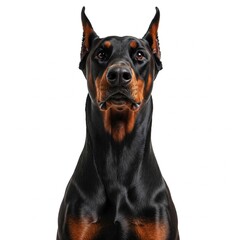 Dobermann, dog isolated on white backround