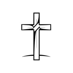 Fototapeta premium Simple Cross Symbol: A Minimalist Christian Religious Design