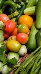 Fresh vegetables for cooking. Vegetables contain dietary fiber that helps cleanse the intestines.