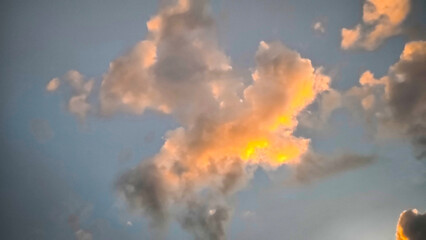 Summer blue sky cloud gradient light white background. Gloomy vivid cyan landscape in environment day horizon skyline view spring wind