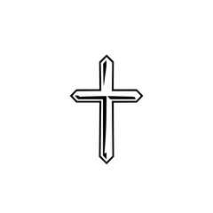 Simple Black Cross: A Christian Religious Symbol of Faith, Hope, and Salvation