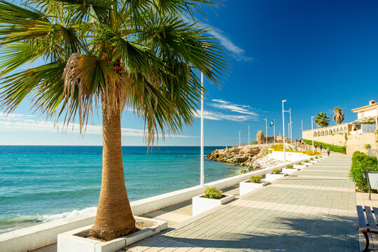 Beach in Nerja, Anadalusia, Spain	