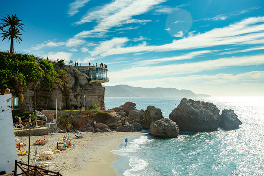 Beach in Nerja, Anadalusia, Spain	