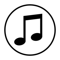 Musik Icon in schwarzem Kreis -  Noten Symbol