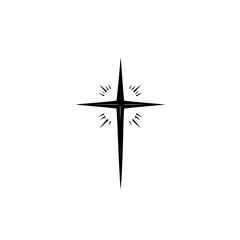 Modern Cross Design: Simple, Minimalist Christian Religious Symbol of Faith, Hope and Spirituality