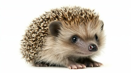 Fototapeta premium Cute Baby Hedgehog Close-Up with Spikes
