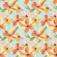Obraz premium Seamless minimal modern floral pattern. botanical seamless.