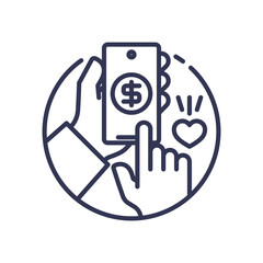 A hand holding a smartphone with a dollar sign, symbolizing mobile transactions and engagement.