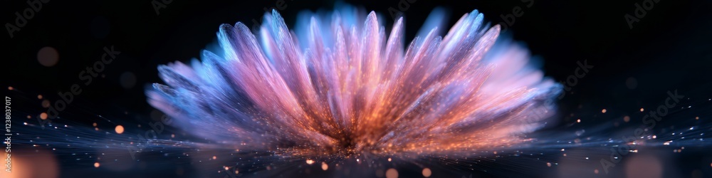 Poster futuristic visual effects dynamic particle explosion in void - high impact tech imagery for digital 