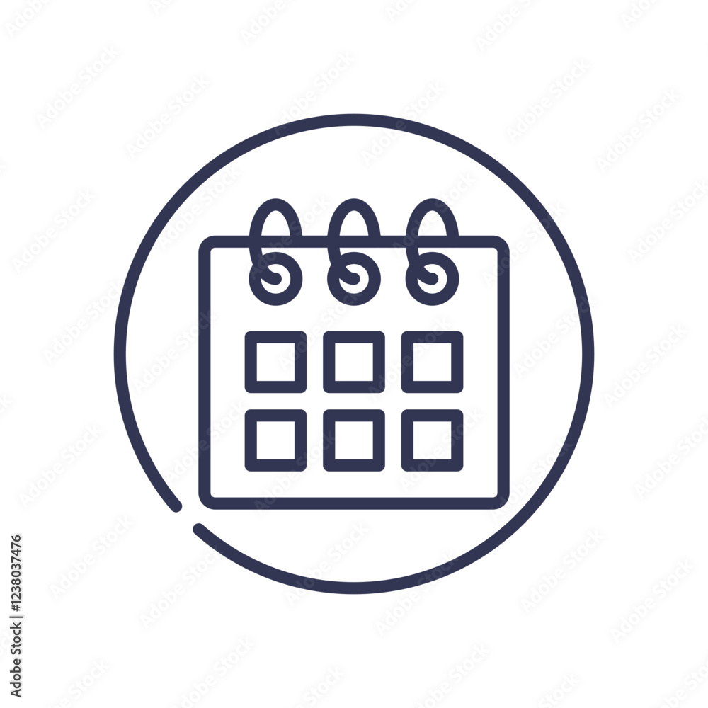 Poster calendar icon representing monthly visits and scheduling.