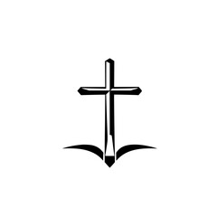 Elegant Cross with Dove Wings: A Symbol of Christian Faith, Hope, and Spirituality