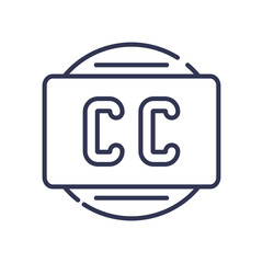 Obraz premium Minimalist CC icon symbolizing creative commons licensing.