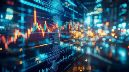 Obraz premium Dynamic Financial Market: Stock Market Data and Investment Analytics