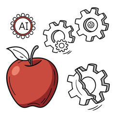 Generate AiFillApple icon foure set