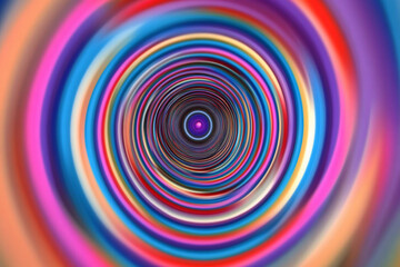 Vibrant swirling colors create a mesmerizing tunnel effect with intricate patterns and depth