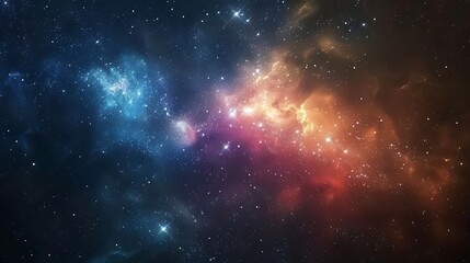Obraz premium Captivating cosmic panorama showcasing swirling galaxies, vibrant nebulae, and shimmering stars in the vast, mysterious expanse of deep space