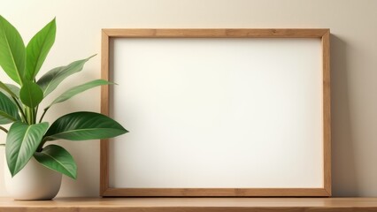 Certificate Mockup, Certificate mockup on natural fiber eco-friendly rustic wooden frame photorealistic.