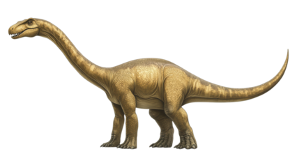 Cartoon Baby Brachiosaurus on White Background, vibrant colors, playful design, suitable for educational materials and children's content