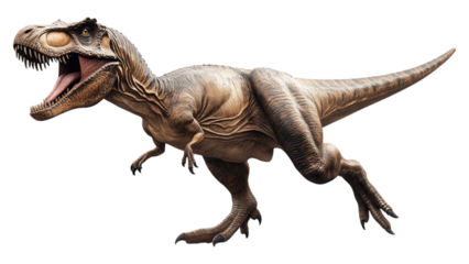 T-Rex Silhouette Roaring on White, striking dinosaur profile, bold and dynamic, perfect for illustration or design use, transparent background