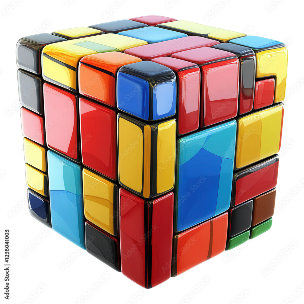 Poster abstract cube design featuring striking edges, suitable for various digital applications, seamless i