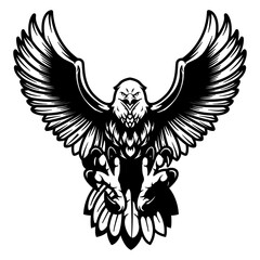 Eagle | Flying Eagle | Sharp Claw | Wild Animal | Wild Eagle | Bald Eagle | Patriotic Eagle | Wildlife | Original Illustration | Vector and Clipart | Cutfile and Stencil