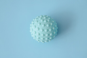 Fitness ball for massage and fitness, flat layout. Space for text