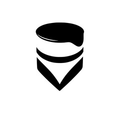 Abstract Paint Bucket: Minimalist Black and White Graphic Design. Perfect for logo, branding, and visual elements. Simple, modern, and geometric shape vector icon illustration.