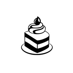 A delectable layered cake, adorned with whipped cream, sits on a plate. This image is perfect for menus, websites, and recipe blogs.