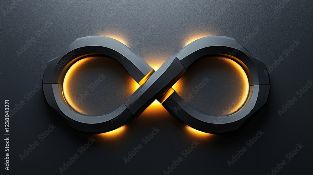 Poster abstract modern connection symbol on anthracite gray background with luminous points linked together