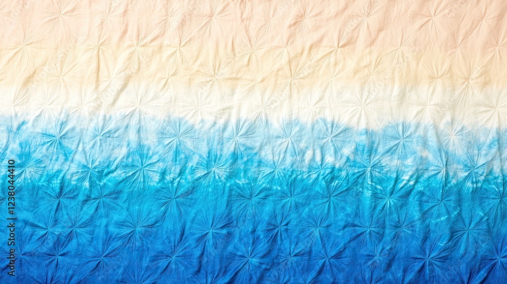 Aufkleber traditional crafts, textured background with gradient from soft peach to deep blue and intricate pat