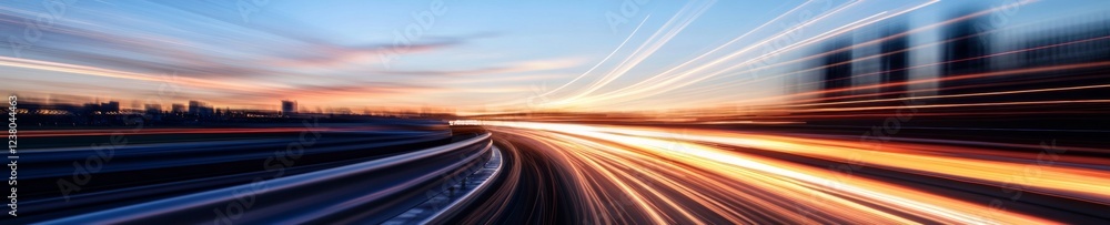 Aufkleber dynamic long exposure of urban server corridors - led lit pathways and steel infrastructure for inno