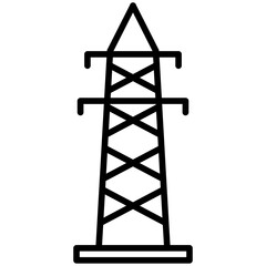 Electric Tower Line Icon Style
