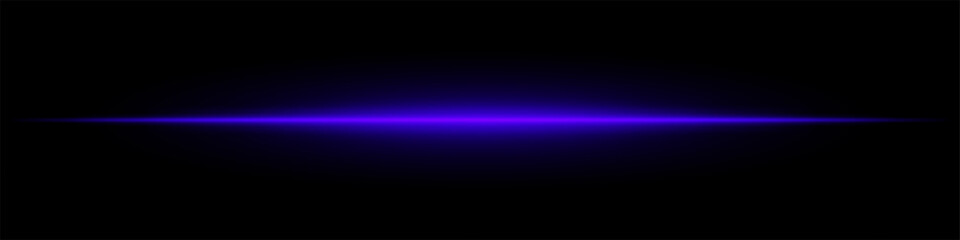 Glowing blue horizontal light beam on a dark background. Futuristic laser effect, energy burst, neon illumination, and sci-fi digital glow concept.