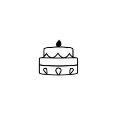 A delightful two-layered birthday cake, adorned with a candle, perfect for celebrations and special occasions. This image evokes feelings of joy and happiness.