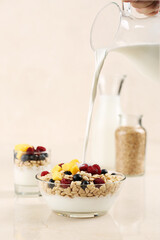 Grain cereal with various fruits