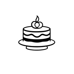 A delectable cake, perfect for birthdays, weddings, or any special occasion.  This image showcases a beautifully layered cake with delicious frosting and a charming cherry on top.