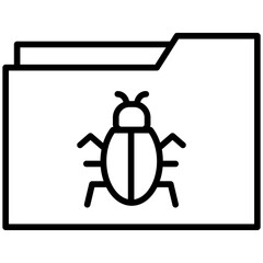 Infected Folder Line Icon Style