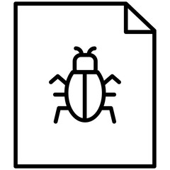 File Virus Line Icon Style
