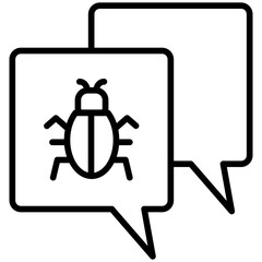 Chat Virus Line Icon Style