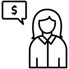 Female Advisor Line Icon Style