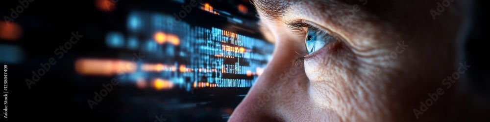 Aufkleber Cybersecurity Interface Close-Up High-Tech Monitoring Screens with Code Analysis and Threat Detection - Advanced Digital Protection for Modern Business and IT Infrastructure