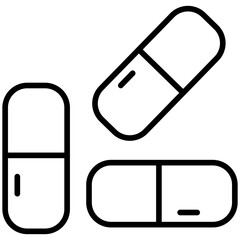 Pills Line Icon Style