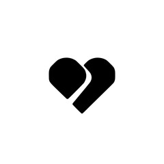 Abstract Black Heart Symbol: Minimalist Geometric Love Icon, Perfect for Valentine's Day or Romantic Designs